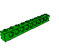 Technic Brick  1 x 10 with Holes